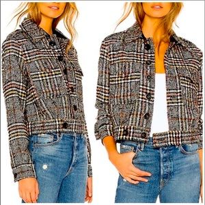 Free People Slouchy Eisenhower Plaid Jacket Size Medium